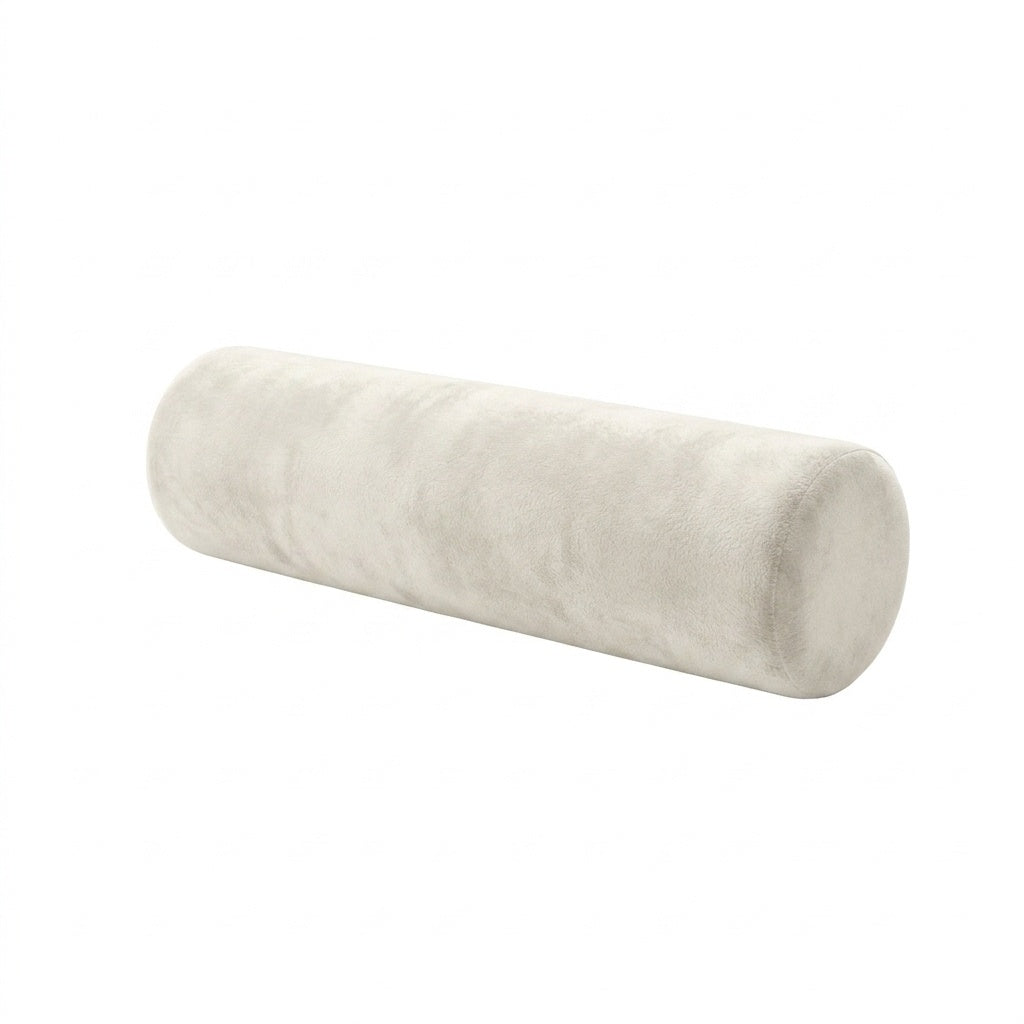 Velvet Cream bolster pillow in cream velvet