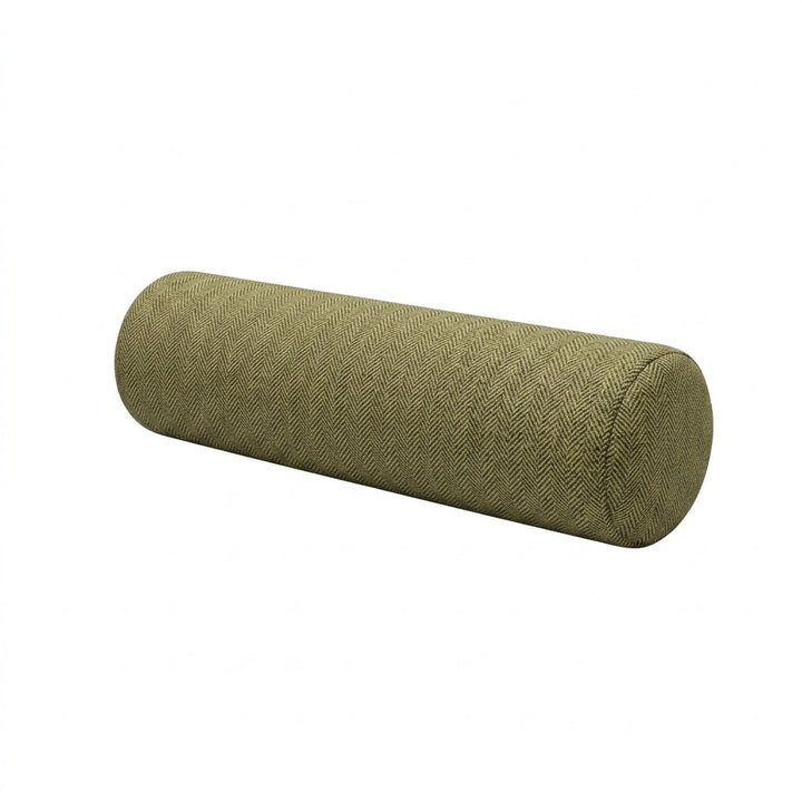 Sage Herringbone premium weave bolster pillow