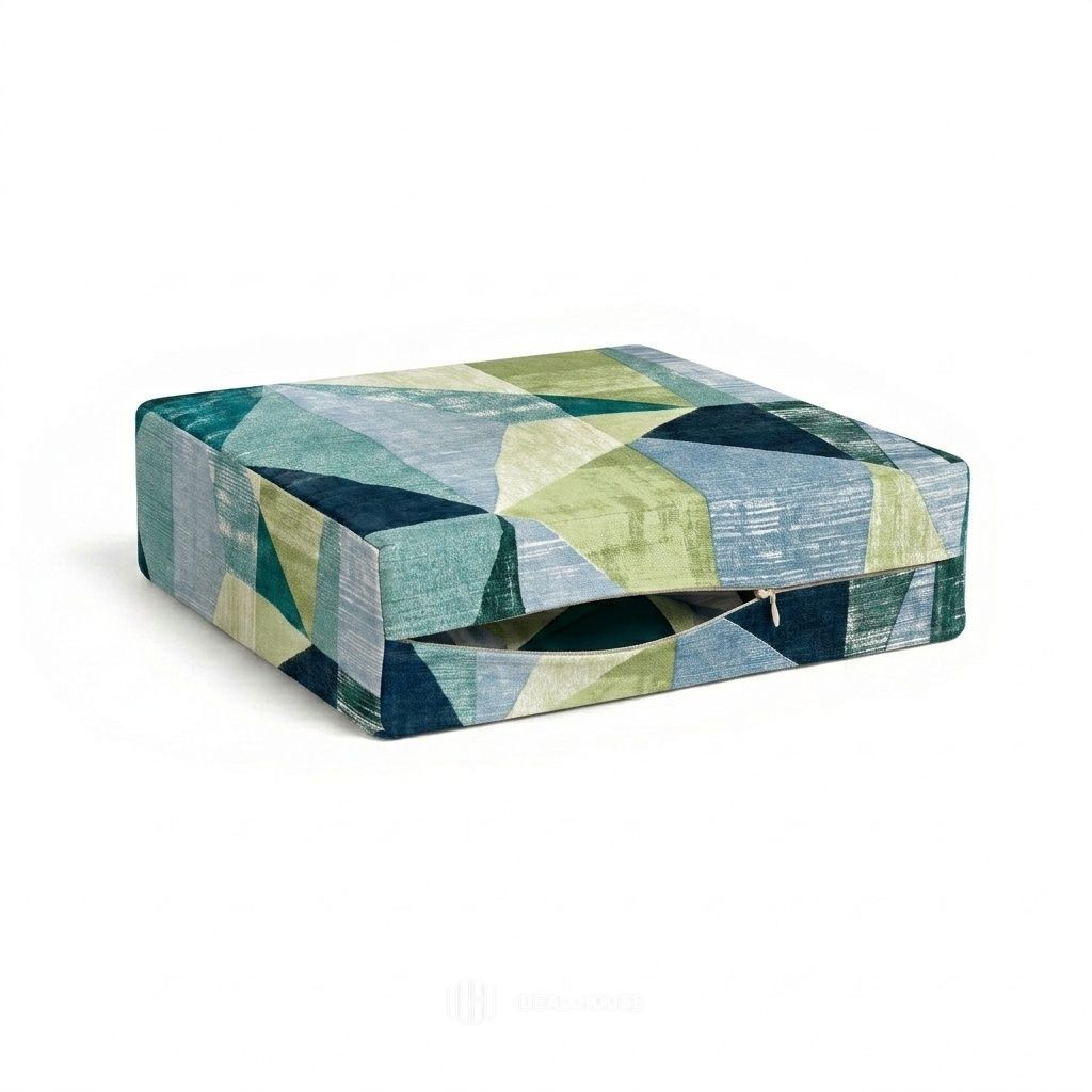 Emerald Mosaic Canvas custom cushion cover in emerald green mosaic