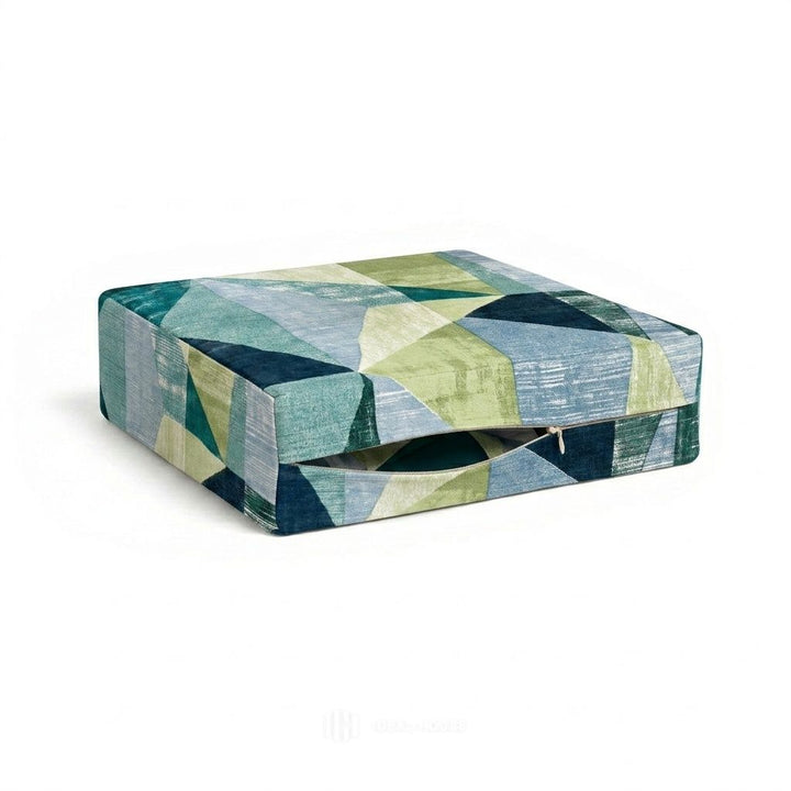 Emerald Mosaic Canvas custom cushion cover in emerald green mosaic