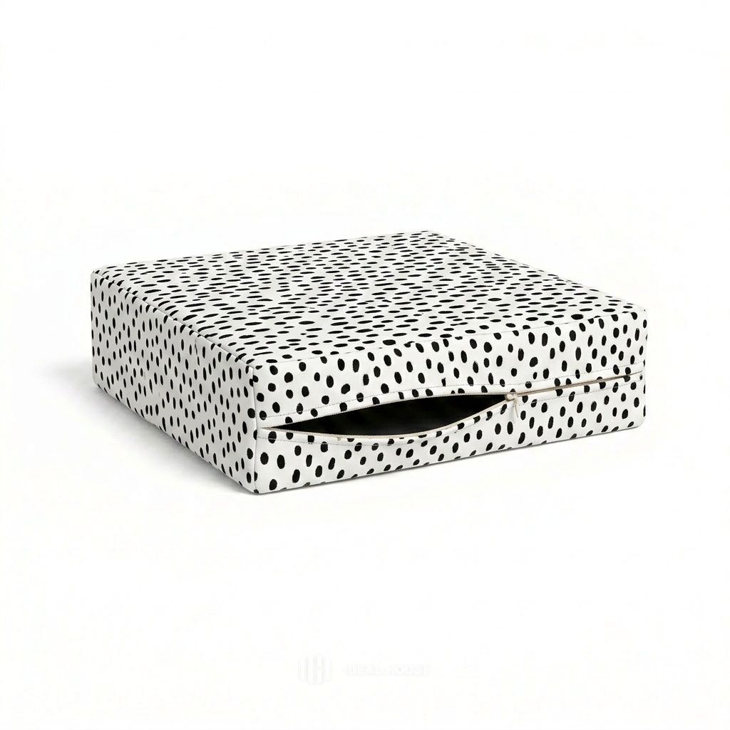 Black & White Pebble Outdoor & Patio Custom Cushion Cover