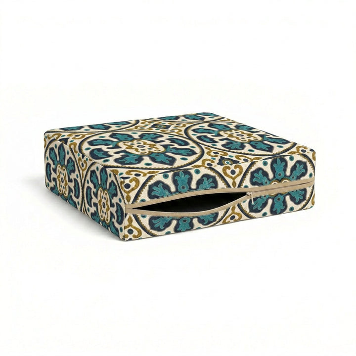 Moroccan Blue Medallion Custom Cushion Cover