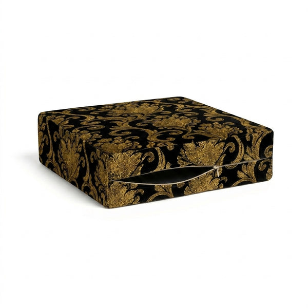 Black & Gold Damask Custom Cushion Cover