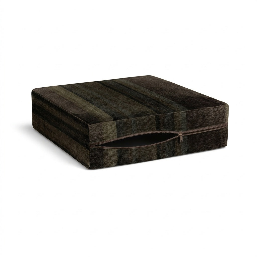 Woodland Olive Velour Custom Cushion Cover