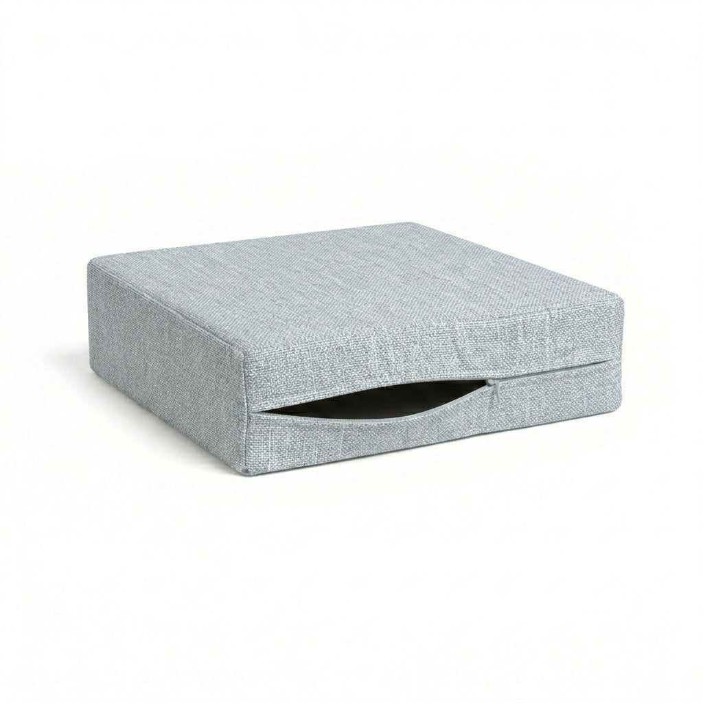Glacier Gray linen weave custom cushion cover