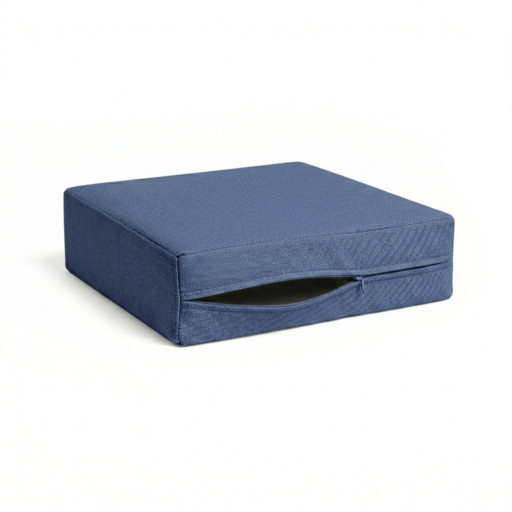 Navy blue cotton canvas custom cushion cover