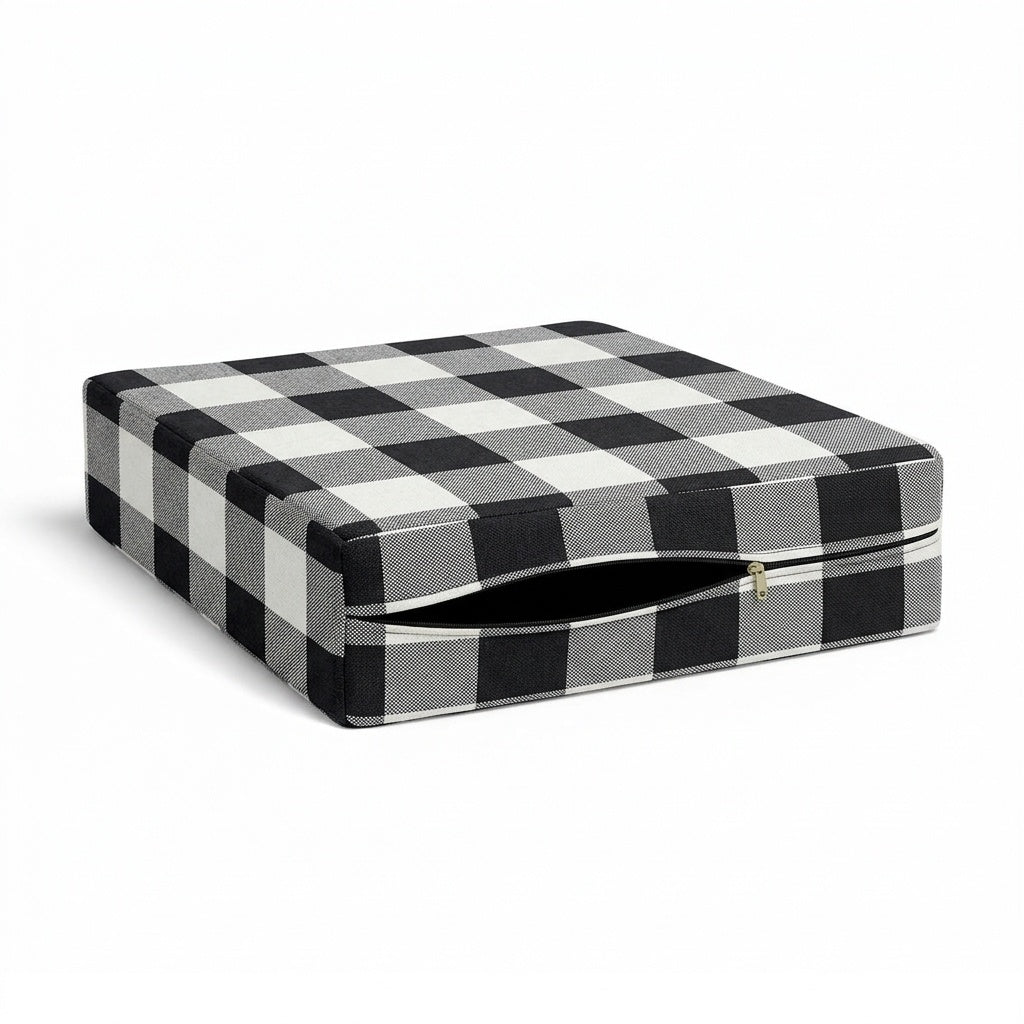 Black &amp; White Buffalo Check Custom Cushion Cover