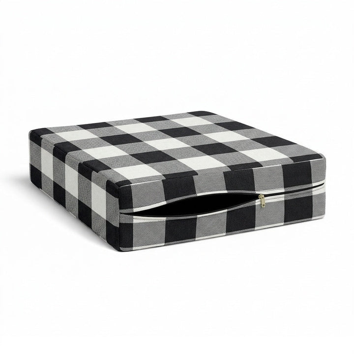 Black &amp; White Buffalo Check Custom Cushion Cover