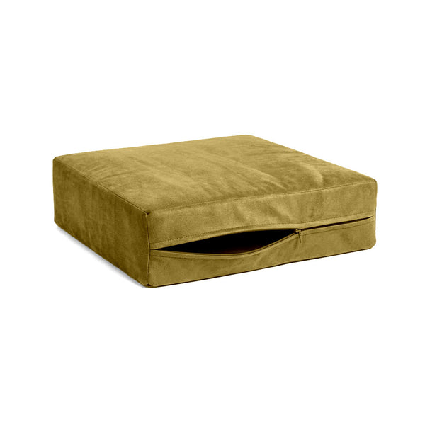 Golden Khaki Stretch Suede Custom Cushion Cover