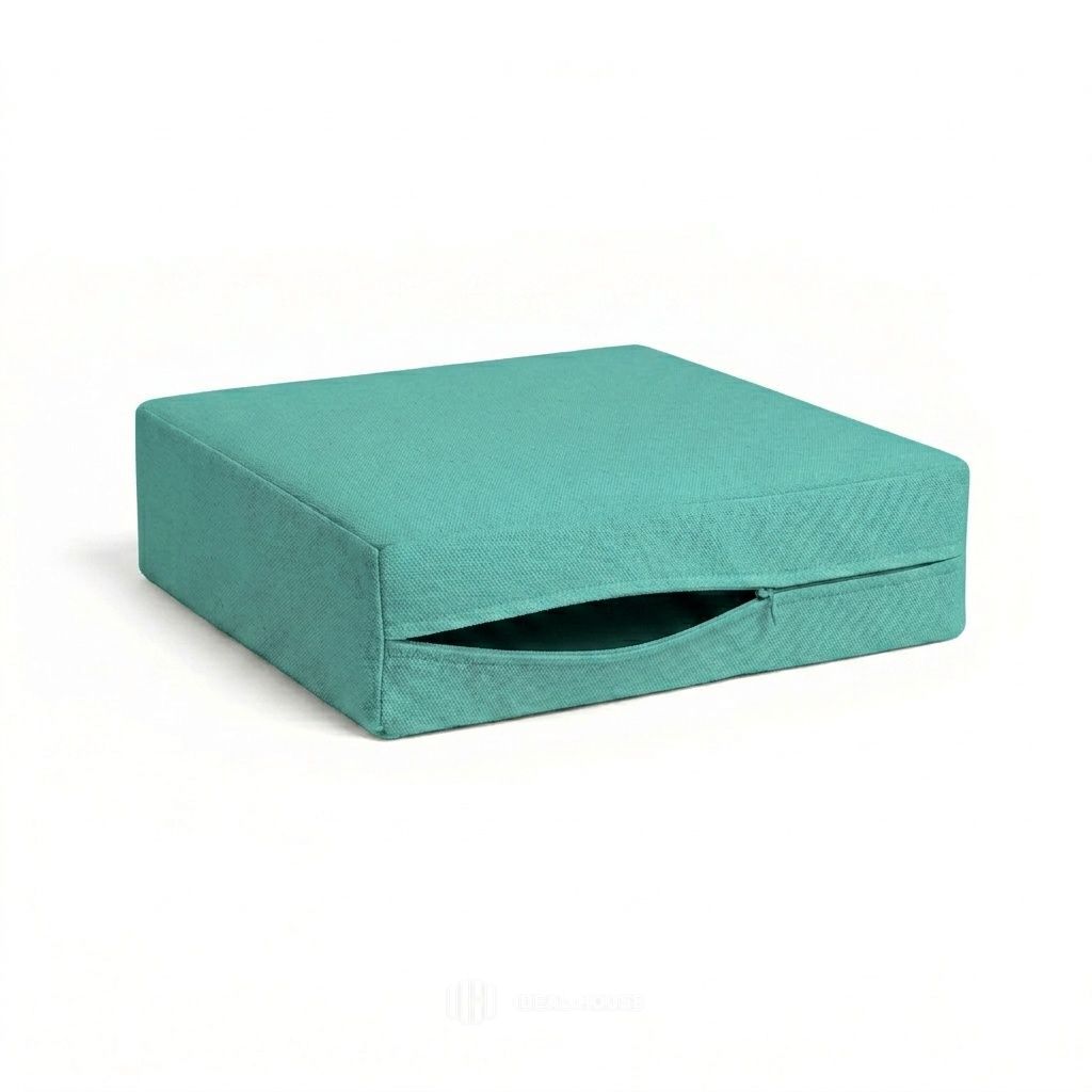 Turquoise Outdoor Performance custom cushion cover in bright turquoise