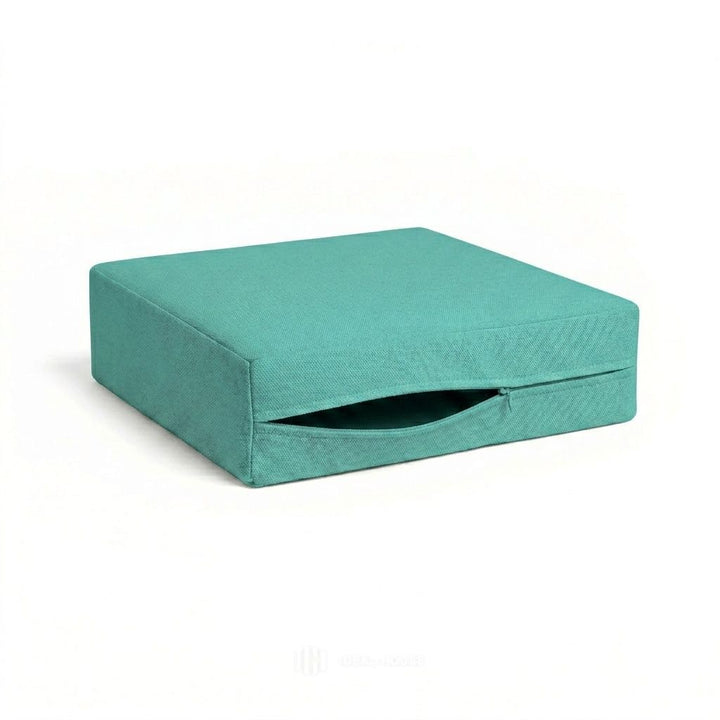 Turquoise Outdoor Performance custom cushion cover in bright turquoise
