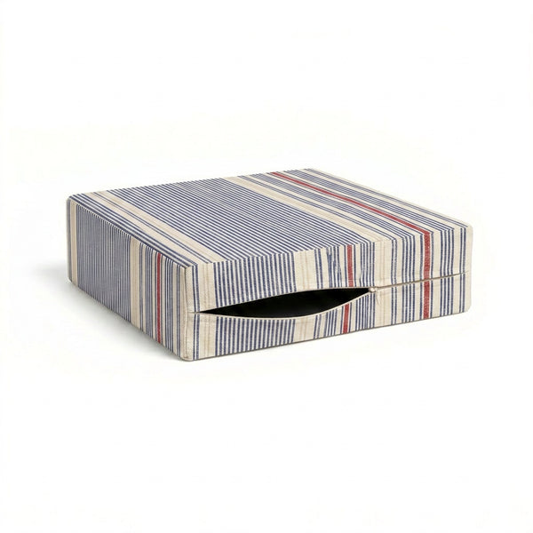 Marina Navy Stripe Custom Outdoor Cushion Cover