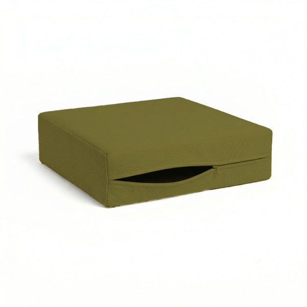 Olive Green Poplin Custom Cushion Cover