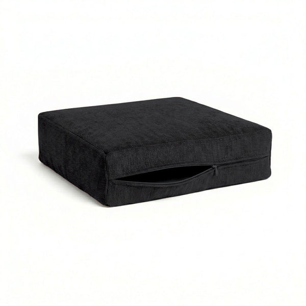 Ultra-soft Charcoal Black Chenille Custom Cushion Cover