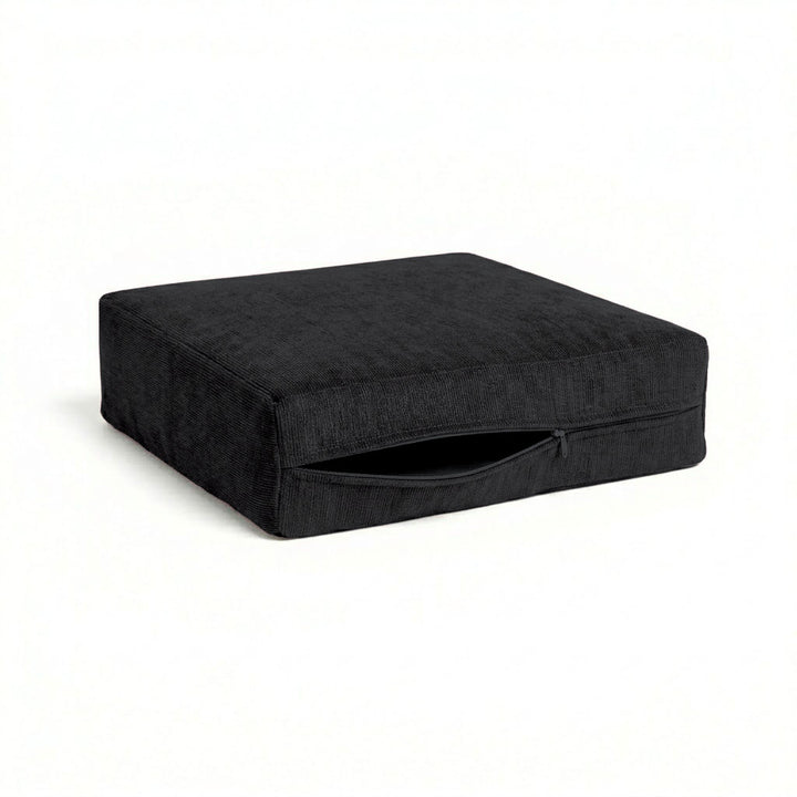 Ultra-soft Charcoal Black Chenille Custom Cushion Cover