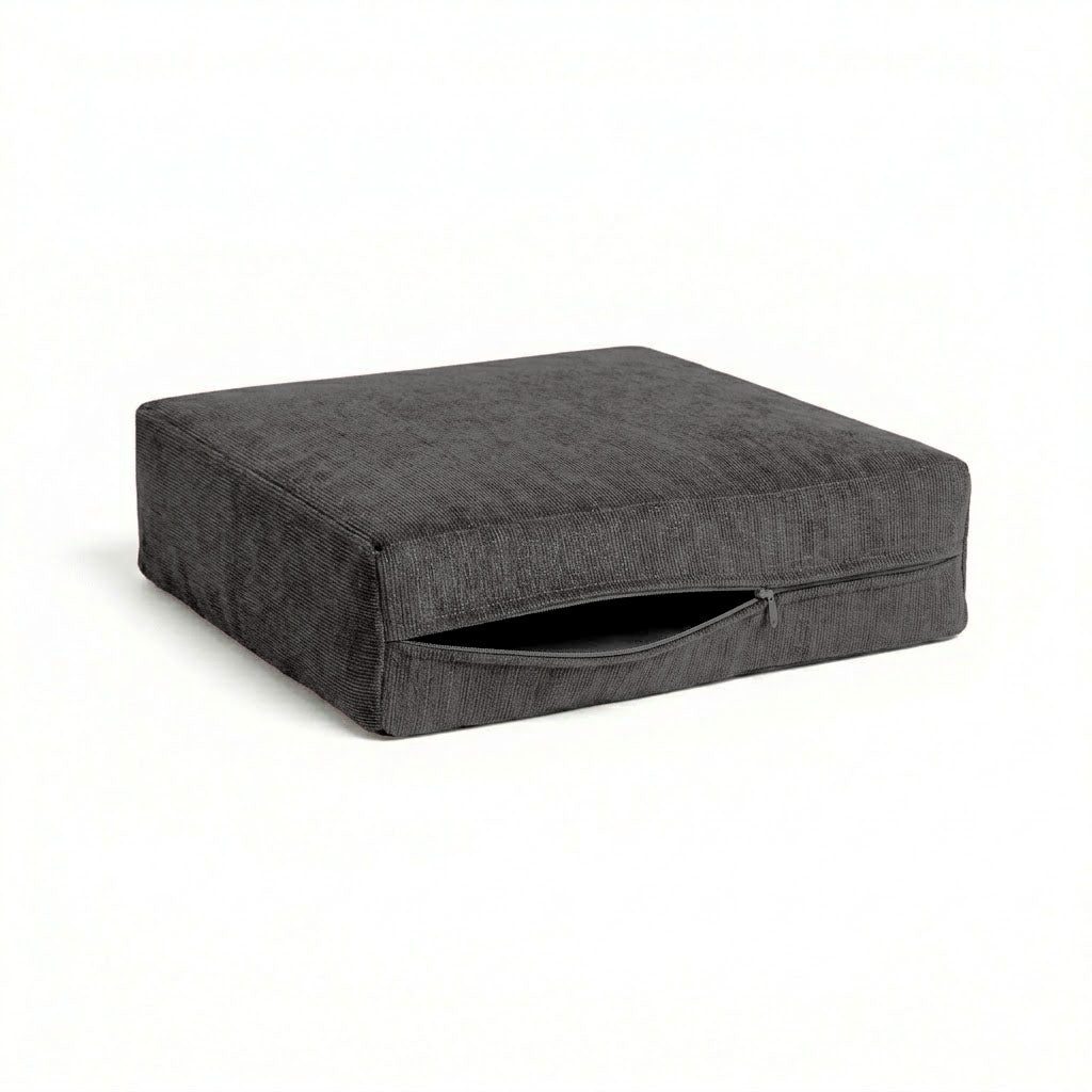 Ultra-soft Charcoal Chenille Custom Cushion Cover