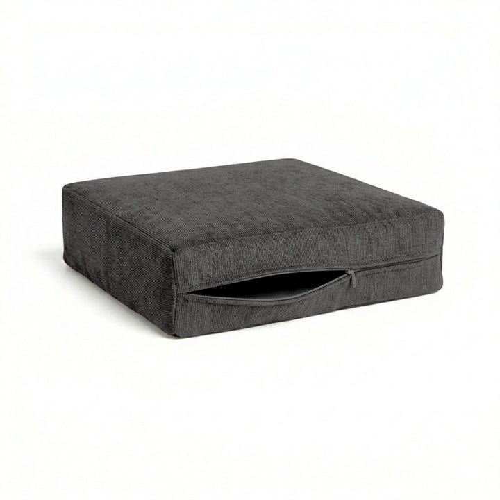 Ultra-soft Charcoal Chenille Custom Cushion Cover