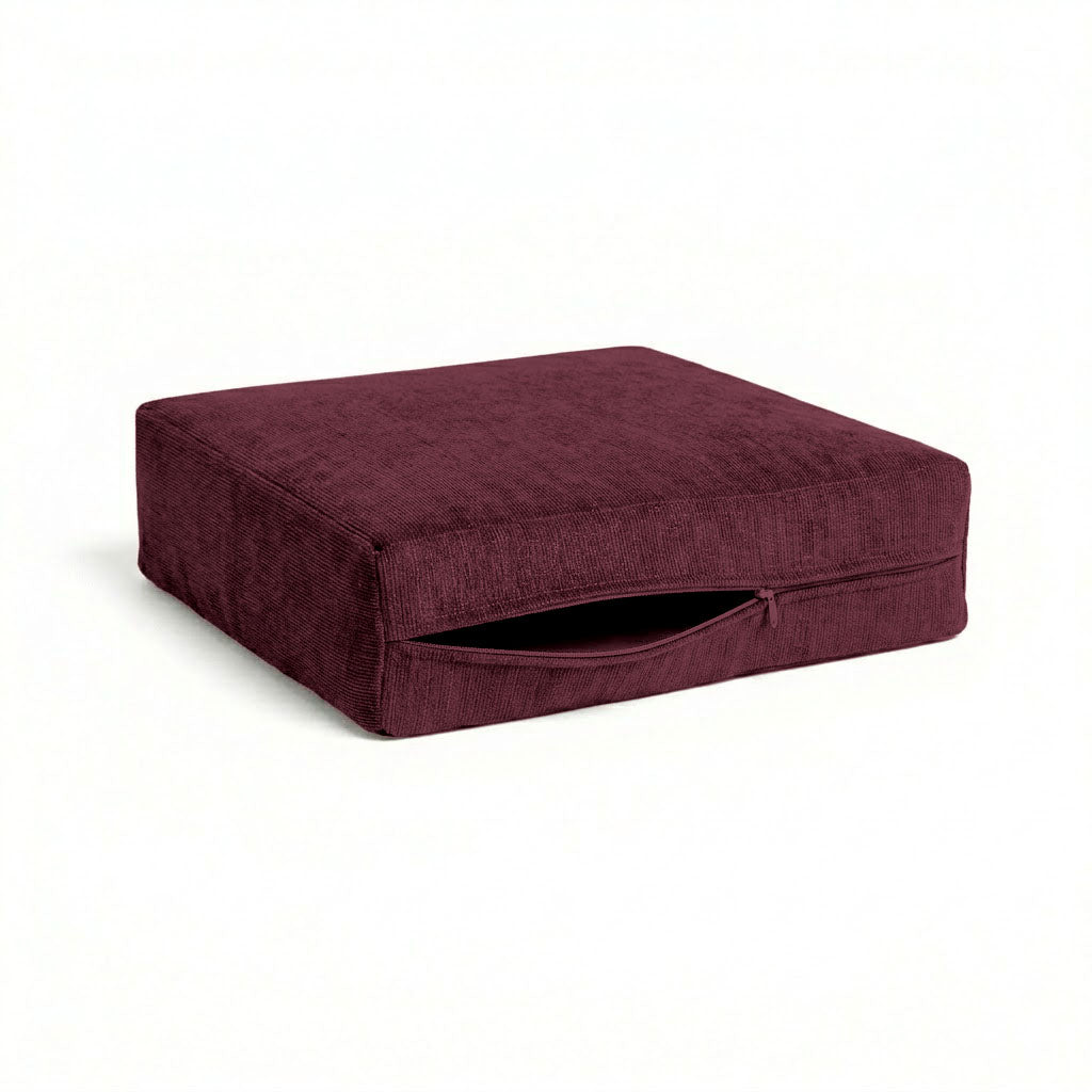 Ultra-soft Raspberry Red Chenille Custom Cushion Cover