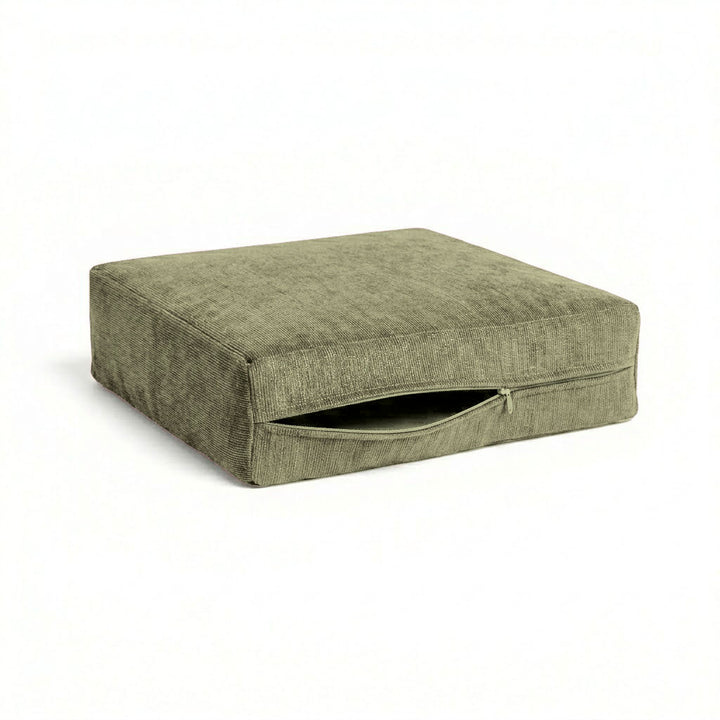Ultra-soft Olive Green Chenille Custom Cushion Cover