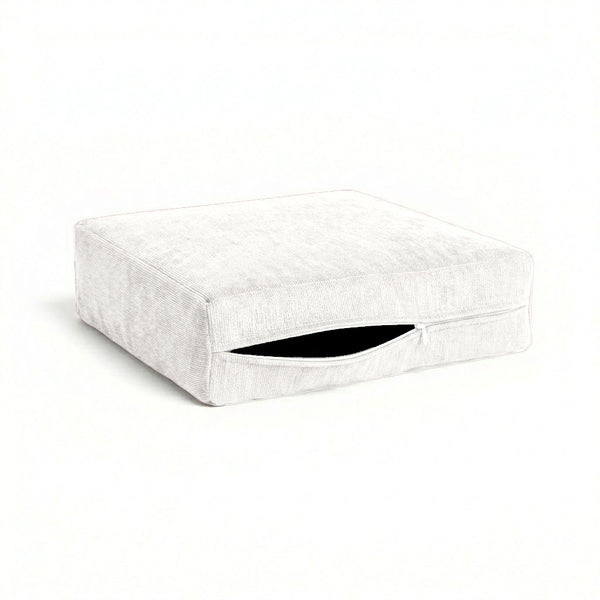 Ultra-soft White Chenille Custom Cushion Cover