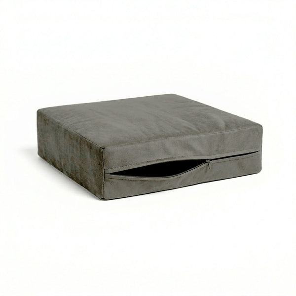 Asphalt Gray Velour Custom Cushion Cover