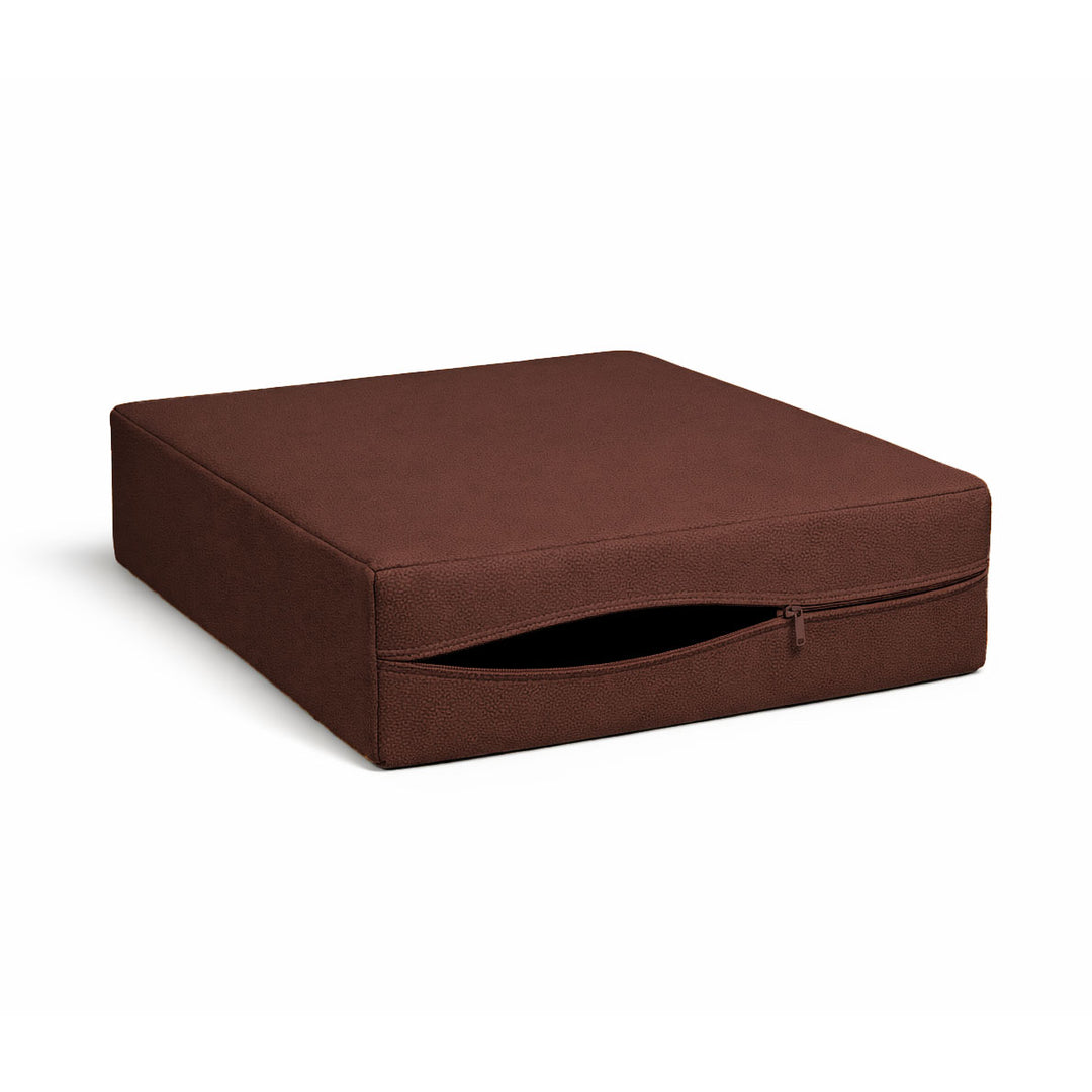 Oxblood Red Faux Leather Custom Cushion Cover