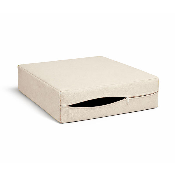 Ivory Faux Leather Custom Cushion Cover