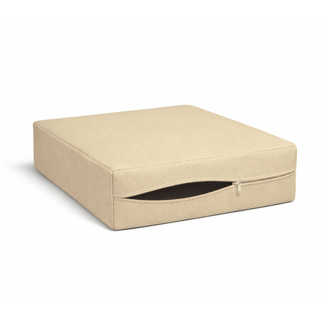 Soft Cream Faux Leather Custom Cushion Cover