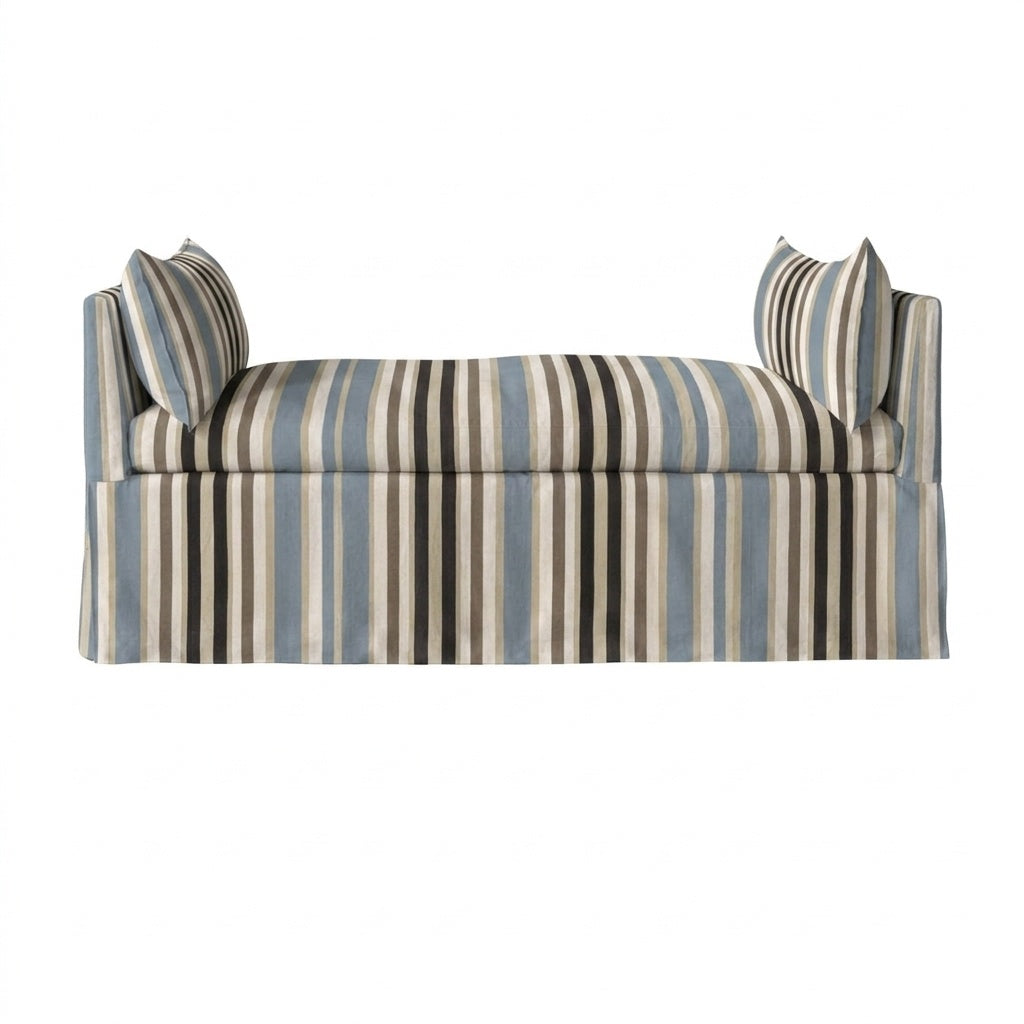 Harbor Stripe Canvas daybed &amp; mattress cover in red and cream stripe