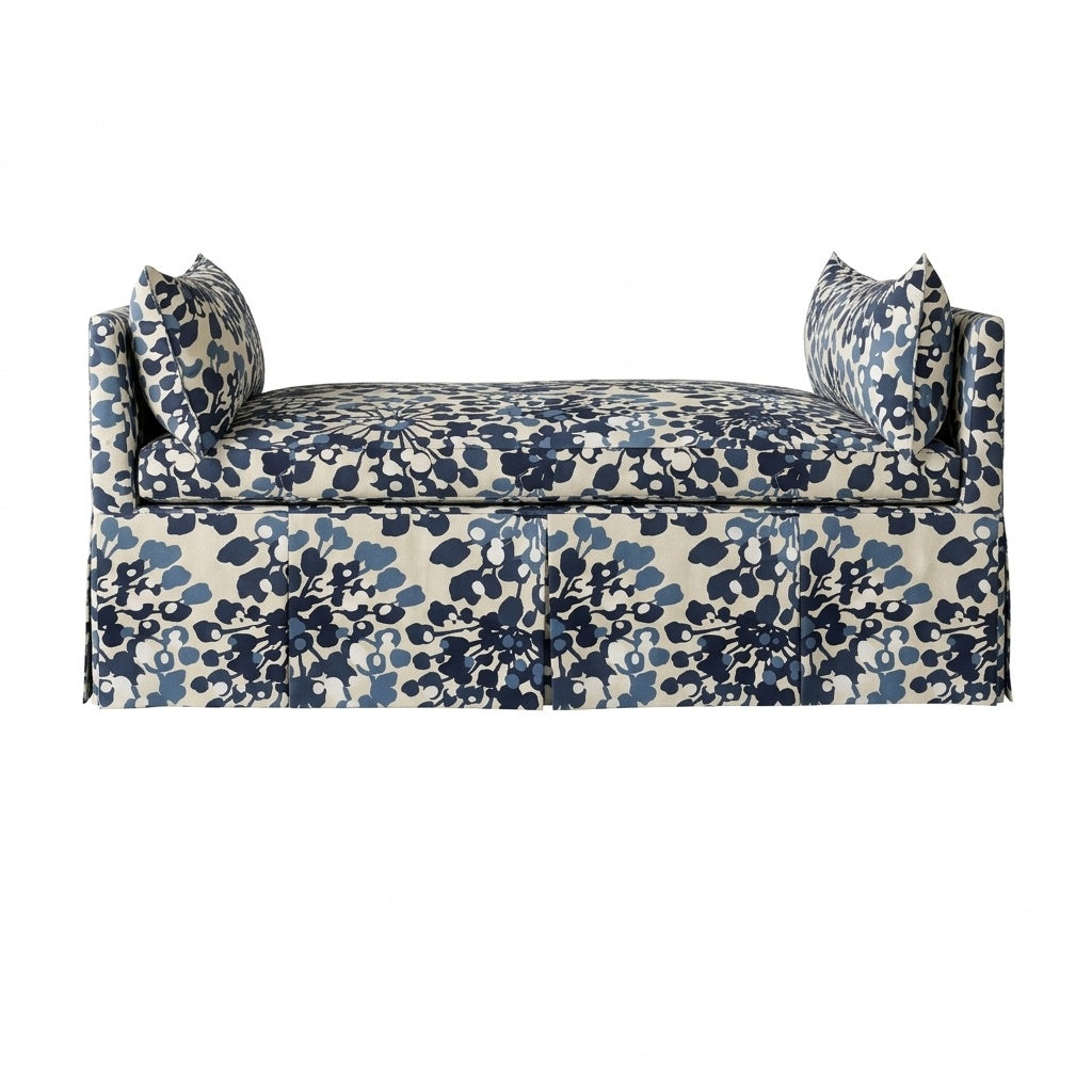 Blue Botanical Print Custom Daybed Cover