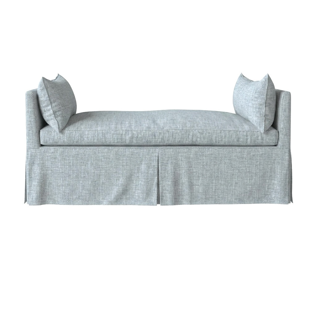 Glacier Gray linen weave custom daybed &amp; mattress cover
