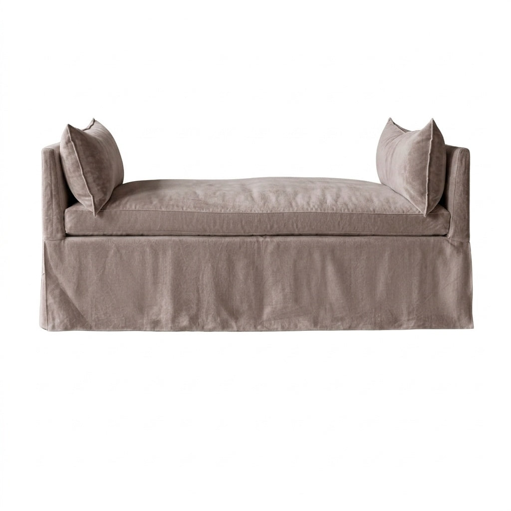 Linen Greige premium weave custom daybed &amp; mattress cover