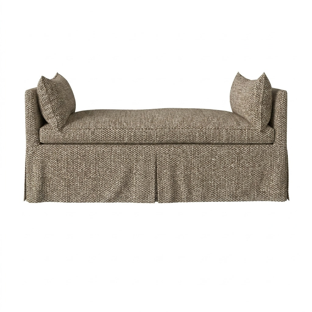 Chestnut Brown Tweed heavyweight weave custom daybed &amp; mattress cover