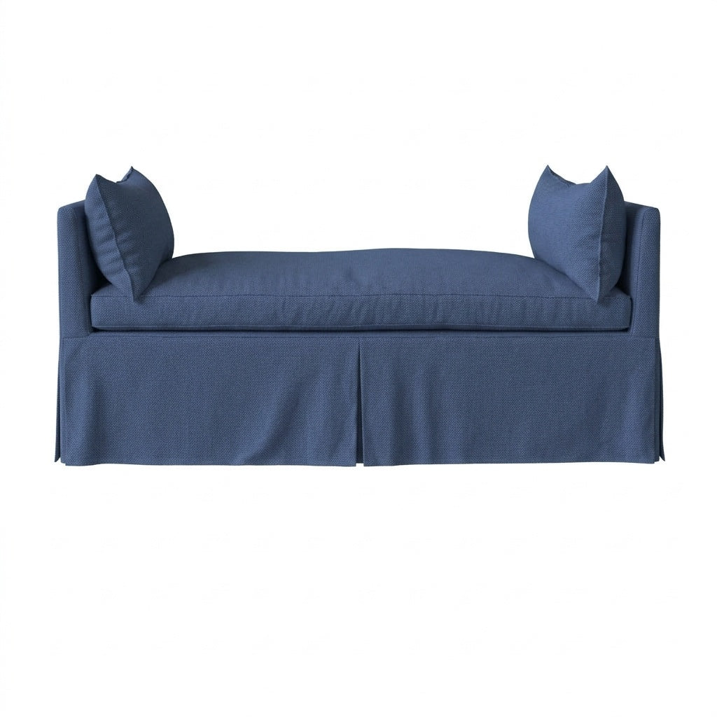Navy blue cotton canvas custom daybed and mattress cover