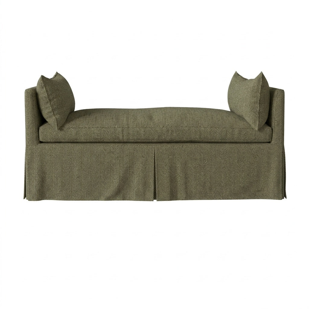 Sage Herringbone premium weave custom daybed &amp; mattress cover