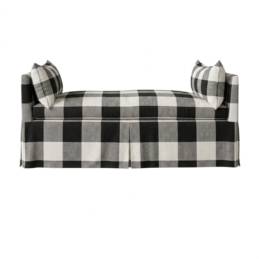 Black &amp; White Buffalo Check Custom Daybed Cover