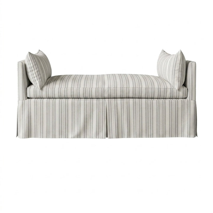 Gray &amp; White Stripe Canvas Custom Daybed Cover