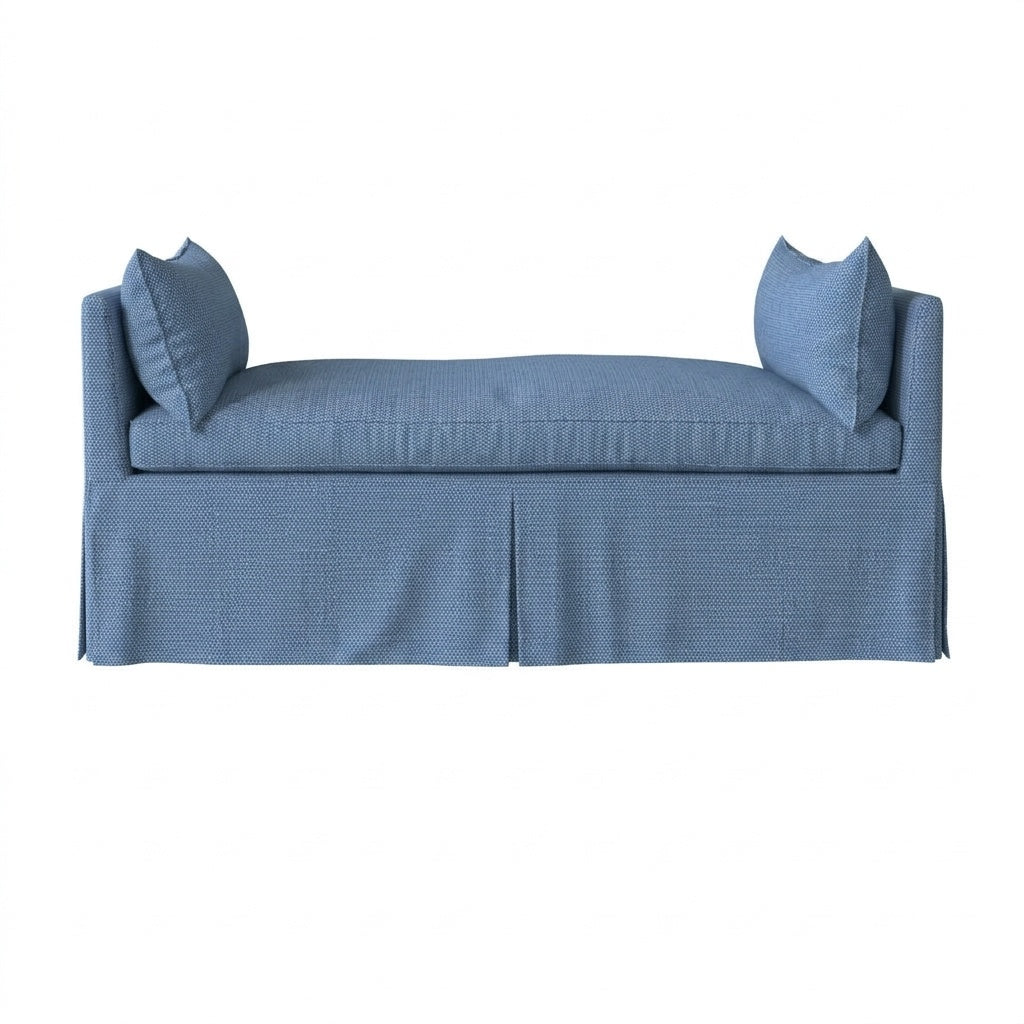 Sunbrella® Wave Blue indoor/outdoor custom daybed &amp; mattress cover