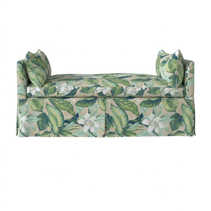 Wild Orchid botanical outdoor performance weave custom daybed &amp; mattress cover