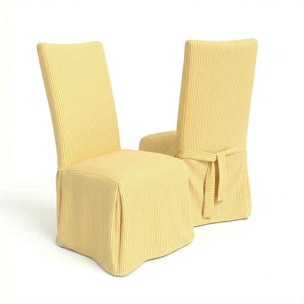 Yellow Pinstripe Custom Dining Chair Cover