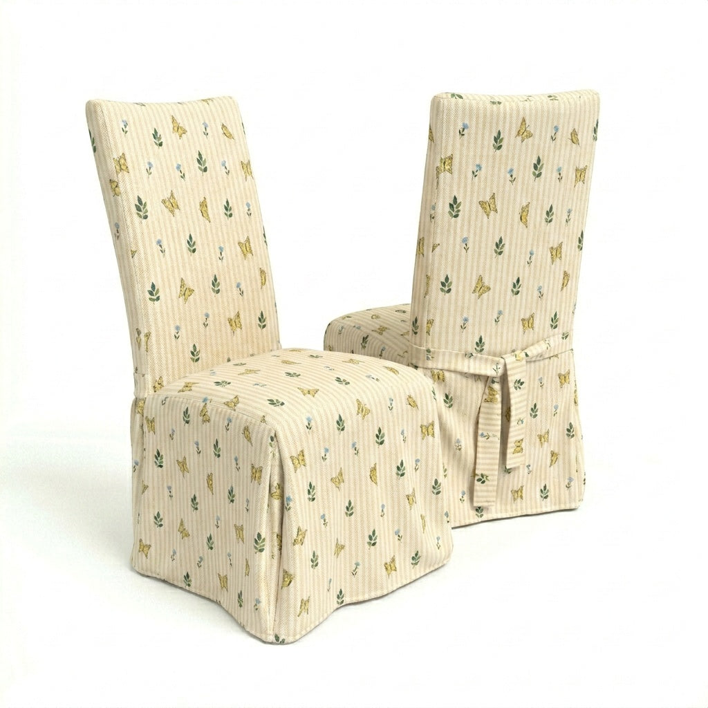 Paulette Butterfly Canvas Custom Dining Chair Cover