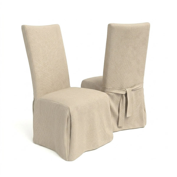 Natural Cotton Twill Custom Dining Chair Cover