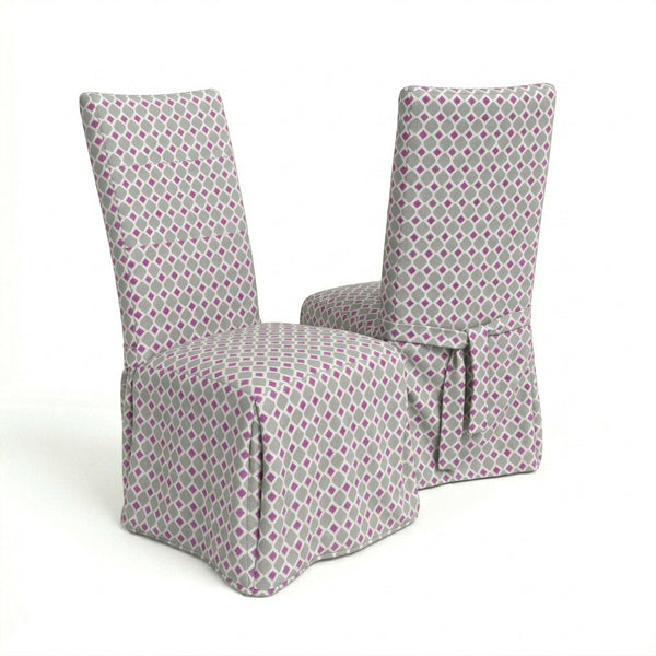 Mid-Century Geometric Canvas Custom Dining Chair Cover