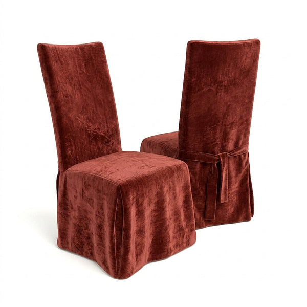 Rust Ember Chenille Custom Dining Chair Cover