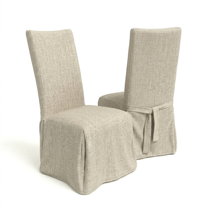 Rustic Oatmeal Custom Dining Chair Cover