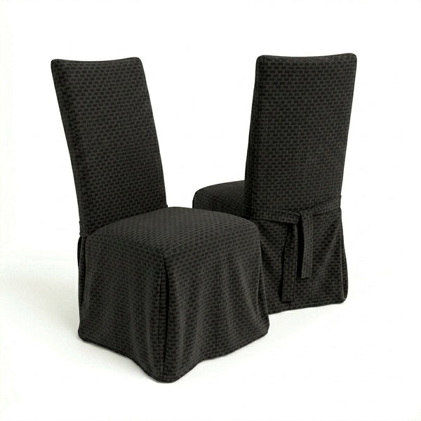 Checker Black Custom Dining Chair Cover