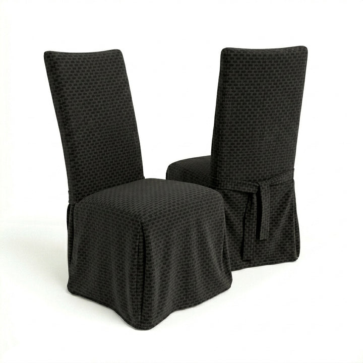 Checker Black Custom Dining Chair Cover