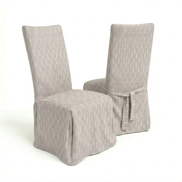 Checker Ivory Custom Dining Chair Cover