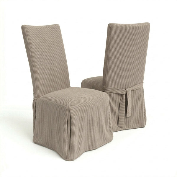 Greige Performance Twill Custom Dining Chair Cover