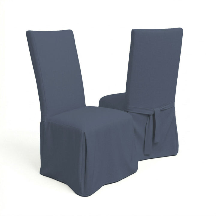 Navy Blue Canvas Custom Dining Chair Cover